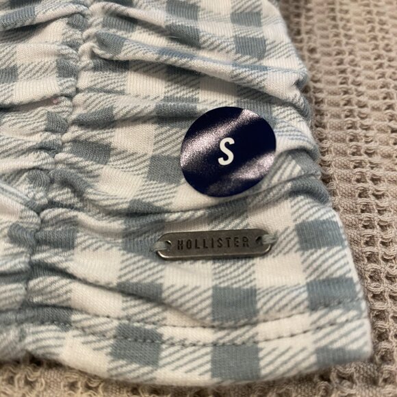 Hollister Gingham Crop Halter -- Teal and White - Size Small - NWT - Picture 3 of 8